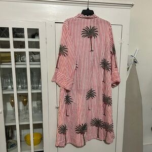 Striped Pink and Black Palm Tree Dress